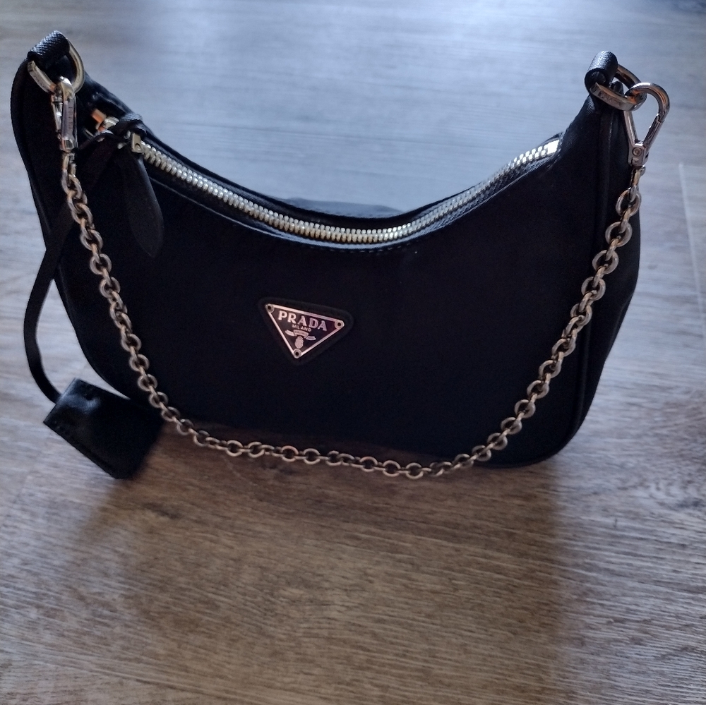 Prada Mini Black Nylon Shoulder Bag - Picture 2 of 13